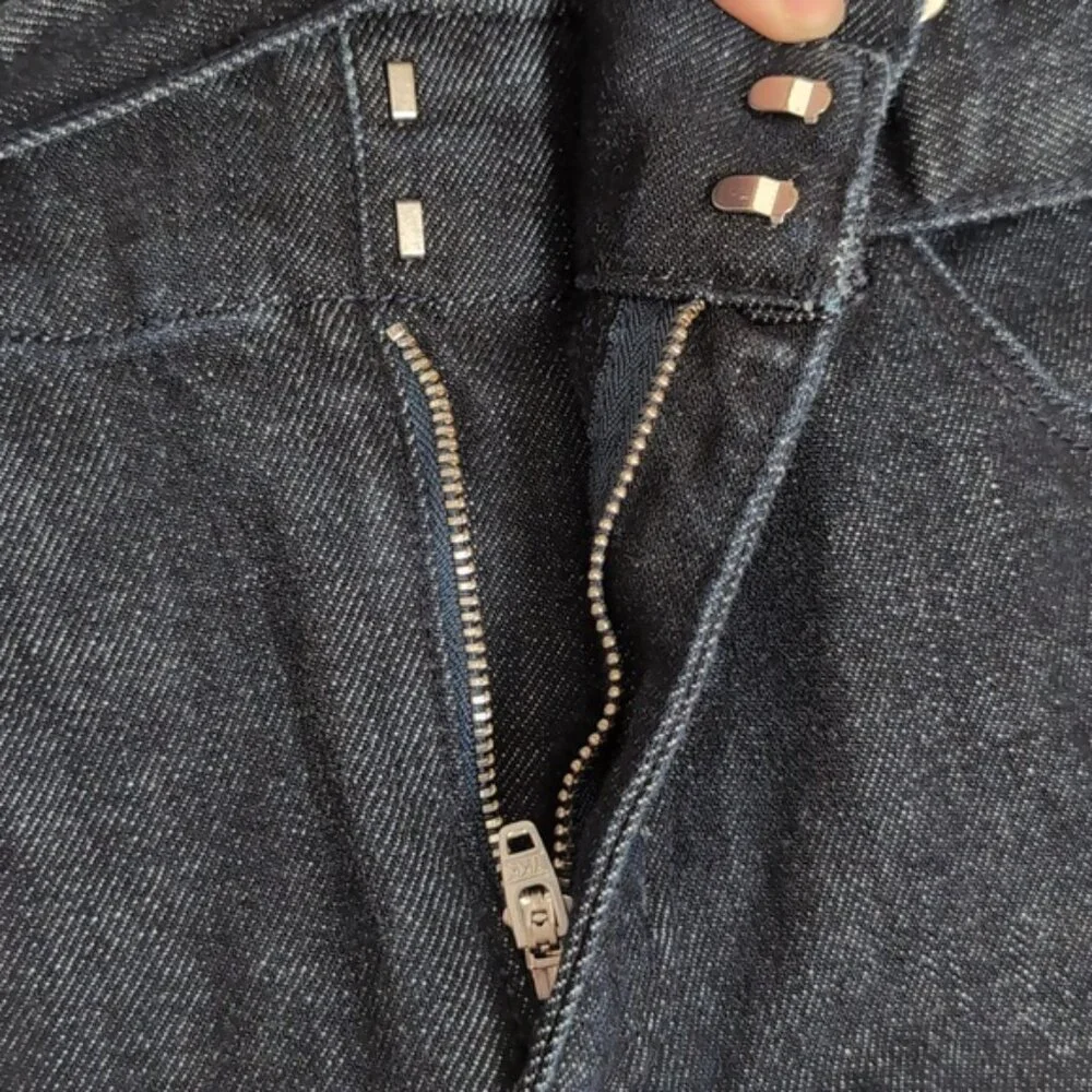 Ann Taylor Wide Leg Denim Trousers Cropped Belted Jeans Womens Size 0